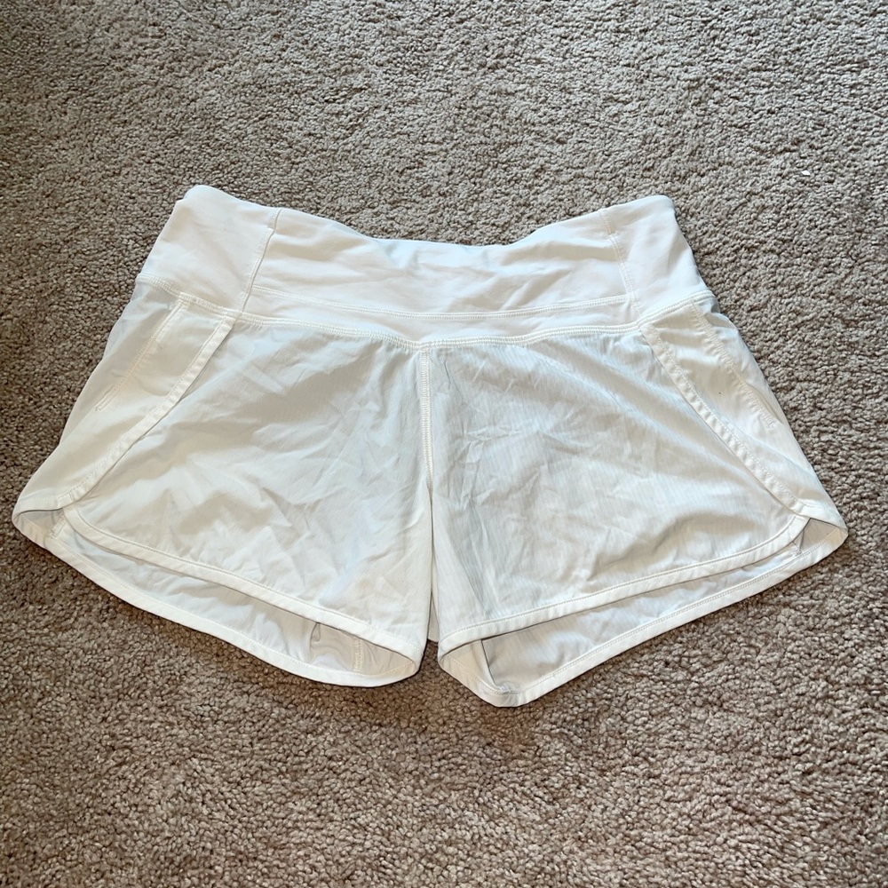White Lululemon Shorts 4”